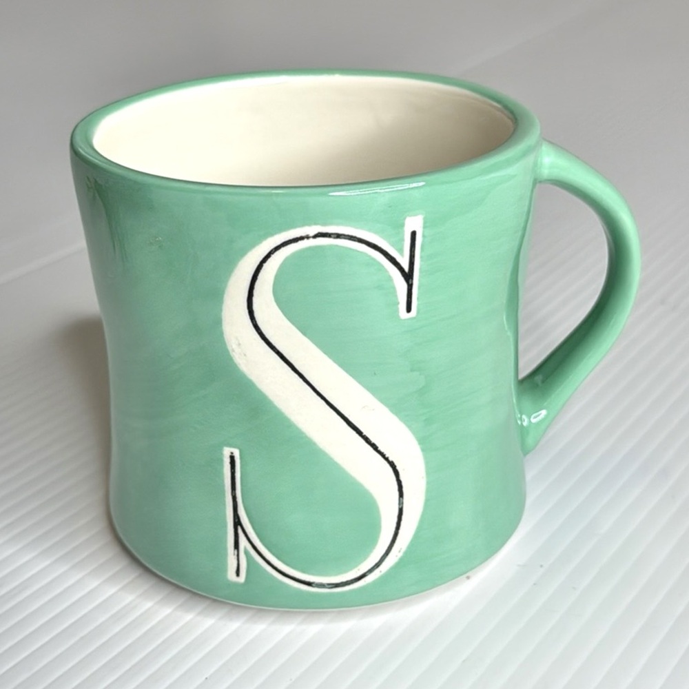 Anthropologie Mia Colorway Mint Green  "S" Mug